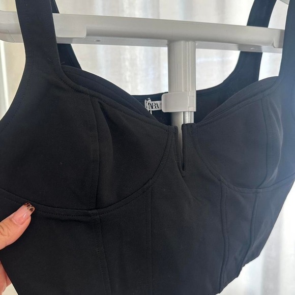 Zara Corset Top in Black size Large NWT - Picture 3 of 5